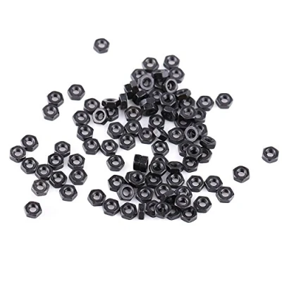 Image of 143 Brand M2 M5 Hex Nuts, 100pcs Black Zinc Plated Carbon Steel Metric Thread, Great Replacement for Home and Office Appliance