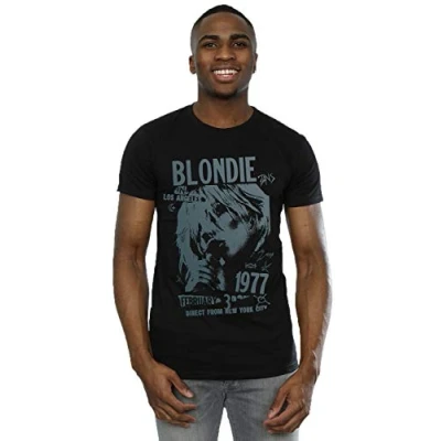 Image of Absolute Cult Blondie Men&#039;s Tour 1977 Chest T Shirt Black Large