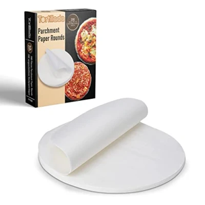 Image of Tortillada 200 Pieces pre Cut Baking Paper Sheets/Parchment Rounds (25 cm)