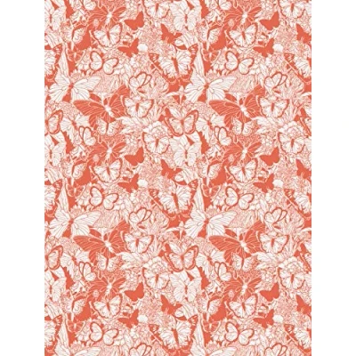 Image of Décopatch Paper No. 762 pack of 20 sheets (395 x 298 mm, ideal for your papmaches), orange, butterflies