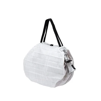 Image of Shupatto Japanese Compact Foldable Shopping Bag Size M SEN (Striped), White Striped, 32 x cm, Contemporary, Contemporary