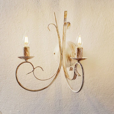 Image of Pompei 2 Light Candle Wall Lamp, White