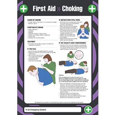 Image of V Safety First Aid Poster For Choking A2 594 x 420mm Standard