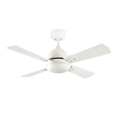 Image of Borneo Ceiling Fan White with Wood Blades E27