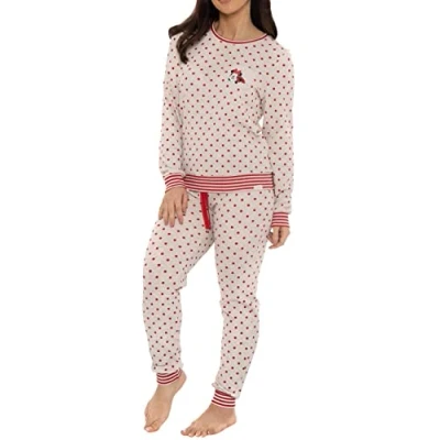 Image of Wingwalker Womens Disney Minnie Mouse Pyjamas Ladies Waffle PJs Blue Size X Large