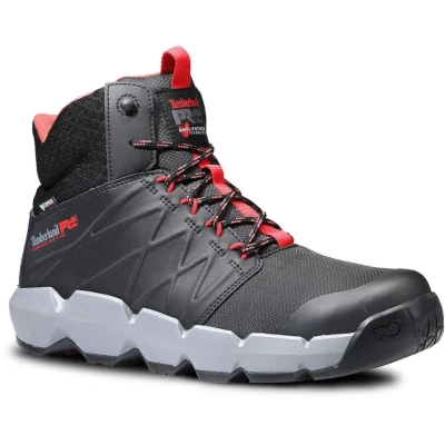 Image of Timberland PRO Morphix 6&quot; Leather Black/Red Safety Boots UK 10.5