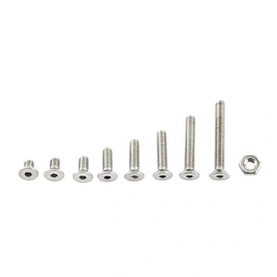 Image of Akozon Hex Socket Screws, 300pcs Screws Assortment Kit Cap M2.5 A2 Stainless Steel Bolt With Nuts (Flat Head)