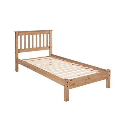 Image of Core Products Slatted Lowend Bedstead, Antique Waxed Pine, 104.8 x 205 107 cm, 3 ft