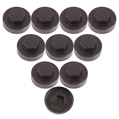 Image of 500x Black Hex TEK Roofing Cover Caps for 16mm Washer/Coverage &amp; 8mm Recess