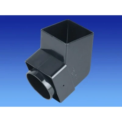 Image of Wavin OSMA 4T826 Black Offset Bend/Elbow Spigot for 61mm Square downpipes