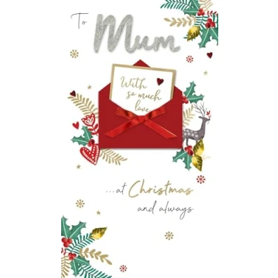 Image of To A Very Special Mum Embellished Christmas Card Hand Finished Champagne Cards XCDC384