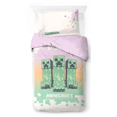 Image of Jay Franco Minecraft Desert Creeper 100% Cotton Single Duvet Cover Set Includes 50 x 70cm Pillowcase