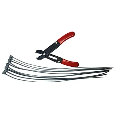 Image of Simply WTS01 New Car Van Silver Security Ties Pack of 10, Cutter Included, Easy to Fit, Visual Theft Deterrent, Secure Wheel Trims