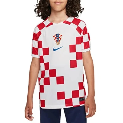 Image of Nike Cro Dri Fit Stadium Home T Shirt White/Battle Blue M