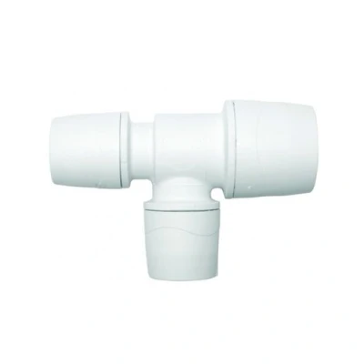 Image of Polypipe Polymax Branch And One End Reduced Tee White 22x15x15mm MAX1522