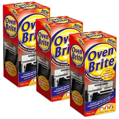 Image of 3 x Oven Racks Grill Cleaner Kit Liquid 500ml Pair of Gloves Bag Easy to Use Set
