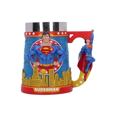 Image of Nemesis Now Superman Man of Steel Tankard 15.5cm, Resin, Officially Licensed DC Merchandise, Beer Mug, Cast in The Finest Expertly Hand Painted, Removable Insert