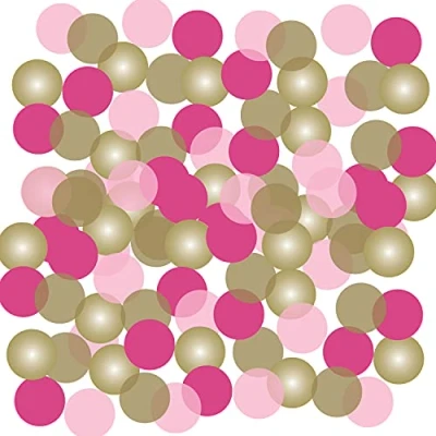 Image of Amscan 9906219 14G Paper Confetti Pink/Gold
