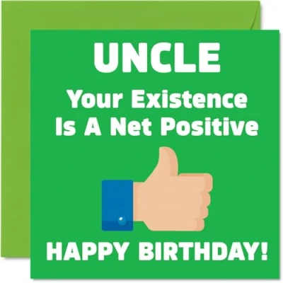 Image of Funny Birthday Cards for Uncle Your Existence Joke Happy Card from Niece Nephew, Banter Gifts, 145mm x Rude Greeting Gift