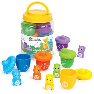 Image of Learning Resources Snap n Learn Surprise Squirrels, Toddler Toys, and Education Baby 15 Piece, Ages 18 Months+