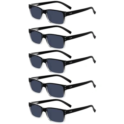 Image of Eyekepper Mens Reading Sunglasses 5 Pack Grey Tinted Lens Glasses for Men Under The Sun Reader Eyeglasses Women