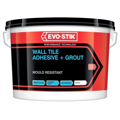 Image of STX_341313 Evo Stik Tile A Wall Waterproof Adhesive &amp; Grout for Ceramic Mosaic Tiles White Economy (30811580)