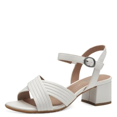 Image of Jana Women&#039;s 8 28366 42 Heeled Sandal, White, 4 UK