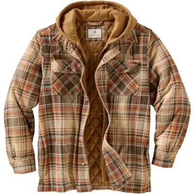 Image of Legendary Whitetails Men&#039;s Standard Maplewood Hooded Shirt Jacket, Durango Plaid, Large