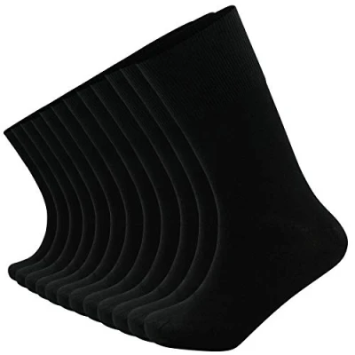 Image of Soxy Mens Bamboo Socks 12 Pairs Super Soft Non Elastic Anti Bacterial Black UK Size 6 11