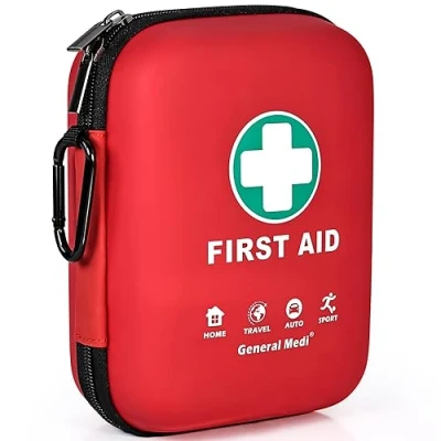 Image of First Aid Kit 170 Pieces Hard Case and Lightweight Includes Instant Cold Pack,Emergency Blanket for Travel, Home, Office, Vehicle