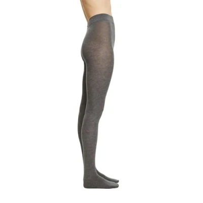 Image of ESPRIT Women&#039;s Plain W TI Cotton Wool Thick 1 Pair Tights, Grey (Light Melange 3390), M