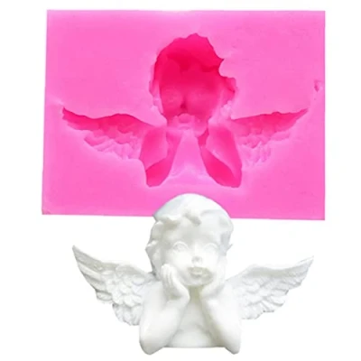Image of Onsinic Angel Fondant Silicone Mold Candy Chocolate Mould Cupcake Topper Molds Cake Decorating Baking Tool