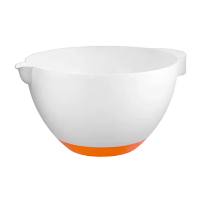 Image of Foglish Home &amp; Garden Plastic 3 Litre Round Mixing Bowls Dish Orange Non Slip Base Party Baking