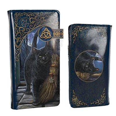 Image of Nemesis Now B3941K8 Brush with Magick Lisa Parker Embossed Purse 18.5cm Blue, PU