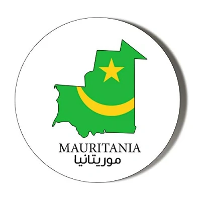 Image of MAURITANIA FLAG MAPPED 38mm Round Fridge Magnet