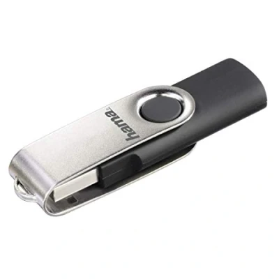 Image of Hama 94175 Rotate FlashPen, USB 2.0, 16GB, 10MB/s Black Silver
