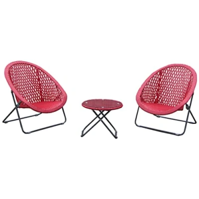 Image of Dawsons Living Faux Rattan Bistro Set Choice of Colours Conservatory Garden Patio and Decking Furniture Chairs Glass Top Table