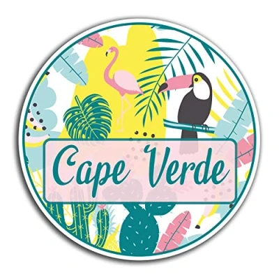 Image of 2 x 10cm Cape Verde Africa Vinyl Stickers Travel Sticker Laptop Luggage #23422 (10cm Wide)