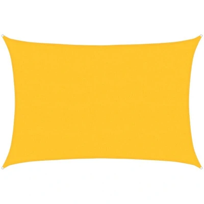 Image of vidaXL Sunshade Sail 160 g/m² Rectangular Yellow 5x7 m HDPE