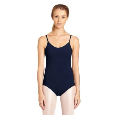 Image of Capezio V Neck Camisole Leotard, Professional Dance Leotard Women Can Wear For Many Versatile Styles, Stylish &amp; Gymnastic With Back Detailing Navy, Size S