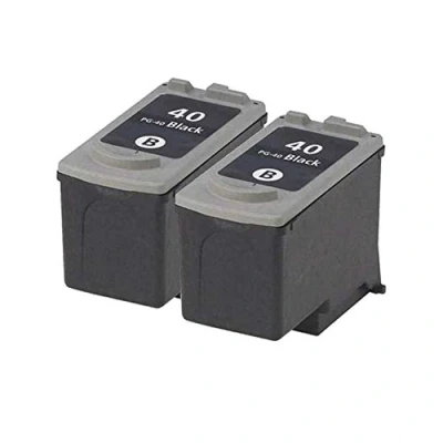 Image of 2 Black PerfectPrint Compatible Ink Cartridge Replace PG 40 For Canon iP1200 iP1300 iP1600 iP1700 iP1800 iP2600 iP1900 iP2200 iP2500 MP150 MP170 MP160 MP180 MP460 MP140 MP190 MP210 MP220 MP450 MP450x MP470 MX300 MX310 Printers