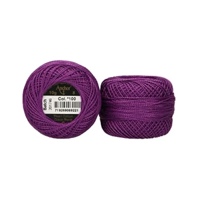 Image of ANCHOR Pearl Yarn, Thickness: 8, Packaging: 10G, Running Length: 82M amethyst Embroidery Threads