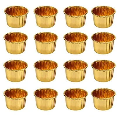 Image of 50 Pcs Gold Cupcake Cases, Muffin Baking Cups, Foil Cases Liners, Mini for Wedding Birthday Party (Gold)