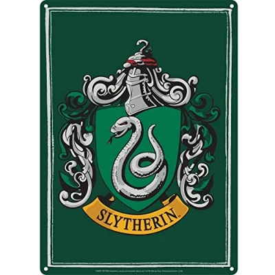 Image of Half Moon Bay Harry Potter Wall Art Slytherin Crest Tin Signs Posters For Bedroom Decor &amp; Boys Accessories Metal