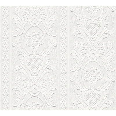 Image of AS Creation Expanded Blown Vinyl Wallpaper White Cameo 2616 18 Full Roll