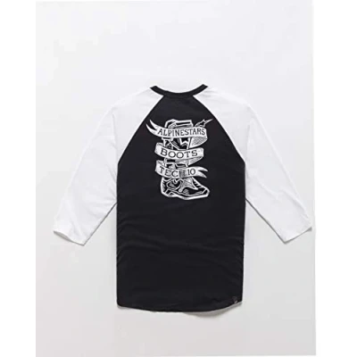 Image of Alpinestars Booted Premium Raglan Men&#039;s T Shirt XXL Black/White