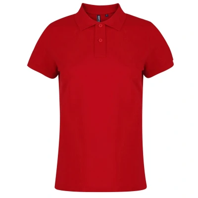 Image of Asquith &amp; Fox Womens/Ladies Plain Short Sleeve Polo Shirt (Red) Size Large