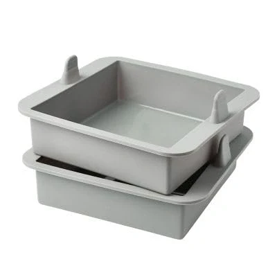 Image of 2 Lakeland Air Fryer Square Silicone Moulds Perfect for Cakes 20cm x 18cm 8cm