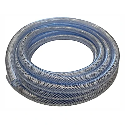 Image of 12mm (1/2&quot;) ID Clear Braided PVC Hose Pipe Tricoflex TCN AL Heavy Duty, Water, Airline, Compressor, Food Grade (1)
