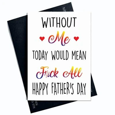 Image of Funny Father&#039;s Day Card, Card for Dad, Happy Swearing Jokes, Humour Crude Laughs Banter PC102